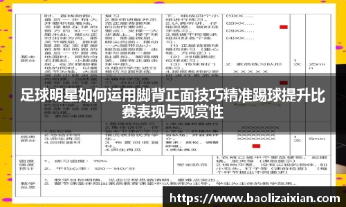 足球明星如何运用脚背正面技巧精准踢球提升比赛表现与观赏性